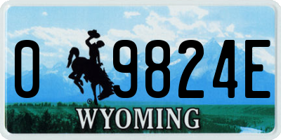 WY license plate 09824E