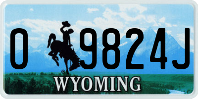WY license plate 09824J