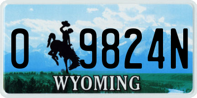 WY license plate 09824N