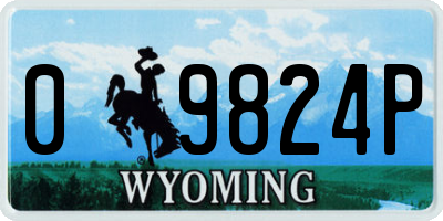 WY license plate 09824P