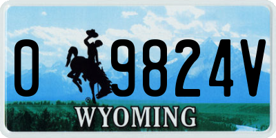 WY license plate 09824V