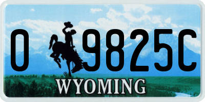 WY license plate 09825C