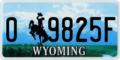 WY license plate 09825F