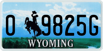 WY license plate 09825G