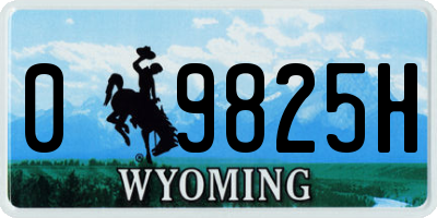 WY license plate 09825H