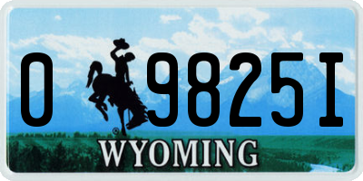 WY license plate 09825I