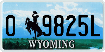 WY license plate 09825L