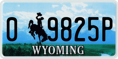 WY license plate 09825P