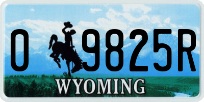 WY license plate 09825R