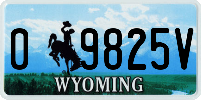 WY license plate 09825V