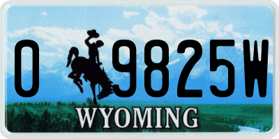 WY license plate 09825W