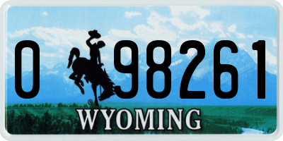 WY license plate 098261