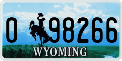 WY license plate 098266
