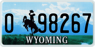 WY license plate 098267