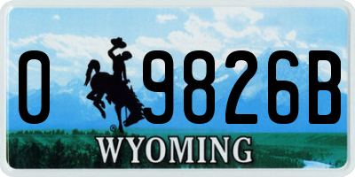 WY license plate 09826B