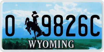 WY license plate 09826C