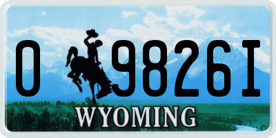 WY license plate 09826I