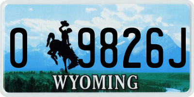 WY license plate 09826J