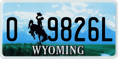 WY license plate 09826L
