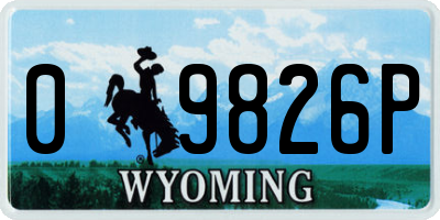 WY license plate 09826P