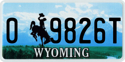 WY license plate 09826T