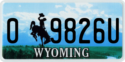 WY license plate 09826U