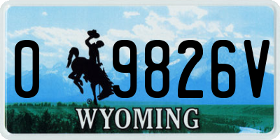 WY license plate 09826V