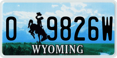WY license plate 09826W