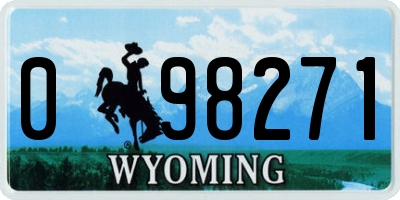 WY license plate 098271