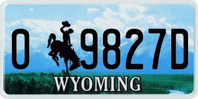 WY license plate 09827D