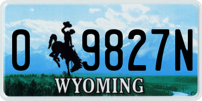 WY license plate 09827N