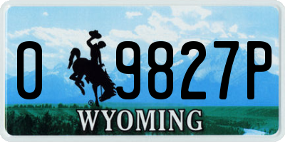 WY license plate 09827P