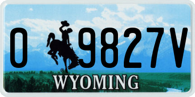 WY license plate 09827V