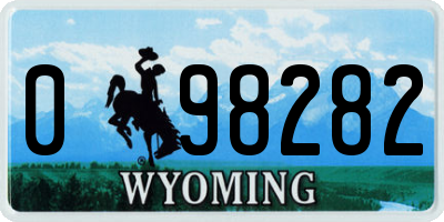WY license plate 098282
