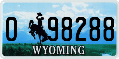 WY license plate 098288