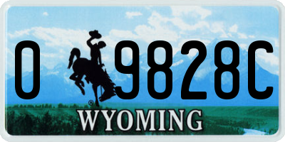 WY license plate 09828C