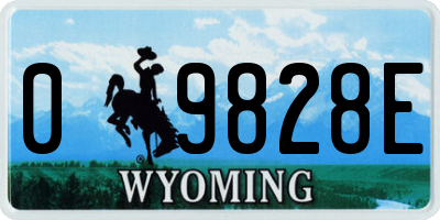 WY license plate 09828E