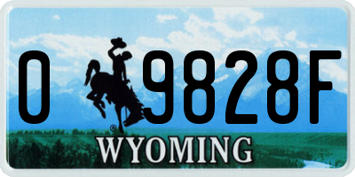 WY license plate 09828F
