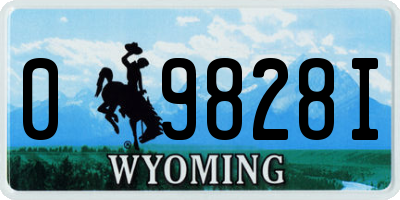 WY license plate 09828I