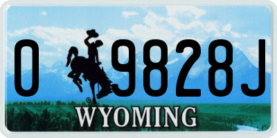 WY license plate 09828J