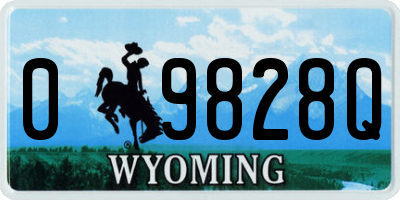 WY license plate 09828Q