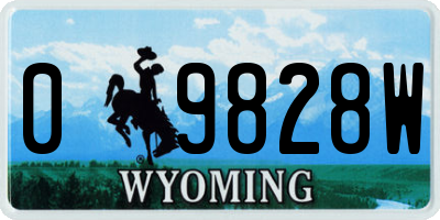 WY license plate 09828W