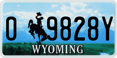 WY license plate 09828Y