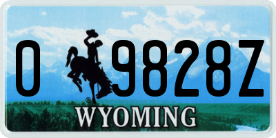 WY license plate 09828Z