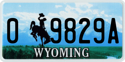 WY license plate 09829A