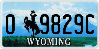 WY license plate 09829C