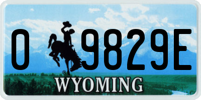 WY license plate 09829E