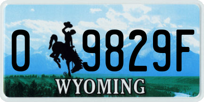 WY license plate 09829F