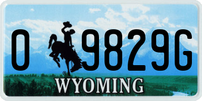 WY license plate 09829G