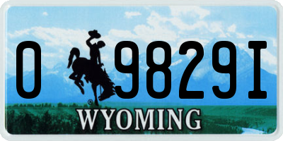 WY license plate 09829I
